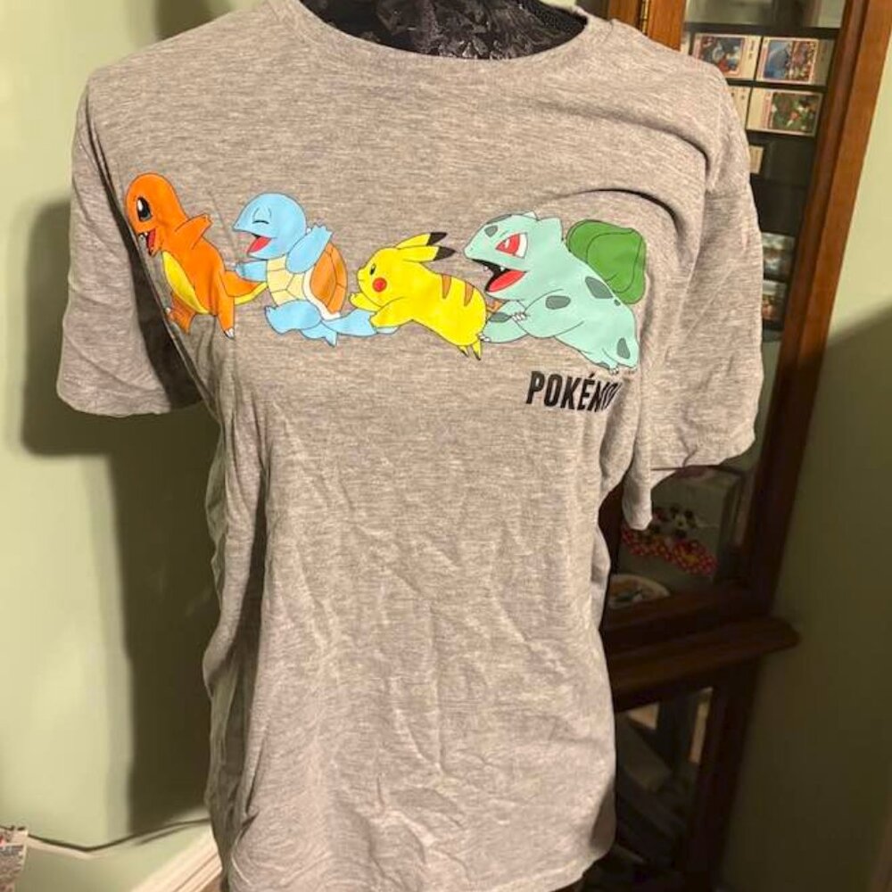 LAST CALL!!  Pokemon Men's Gray T-shirt, Adult S